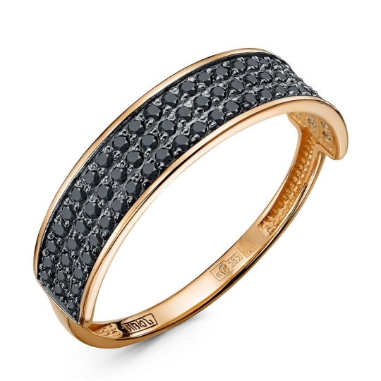 Серьги из золота с черными фианитами