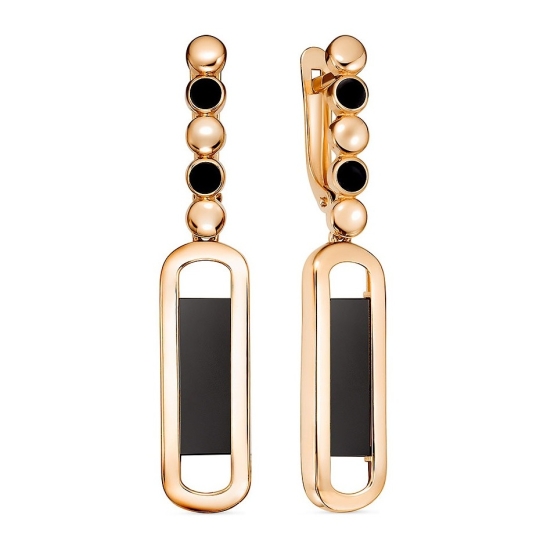 Кольцо-печатка из золота с эмалью и фианитом