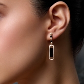 Серьги из золота с эмалью и фианитами