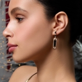 Серьги из золота с эмалью и фианитами