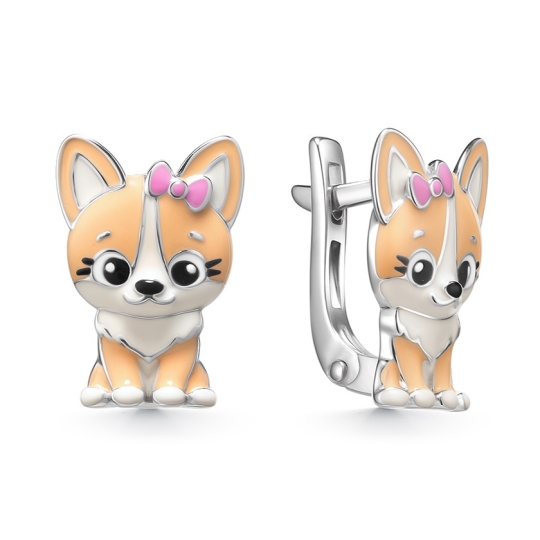 Серьги из серебра с фианитами