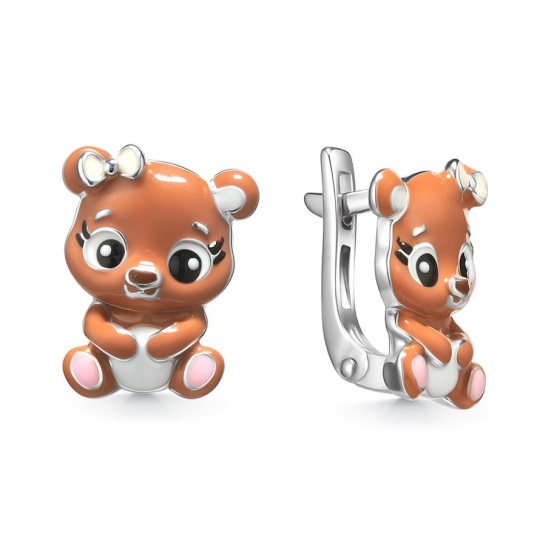 Серьги из серебра с топазами и фианитами