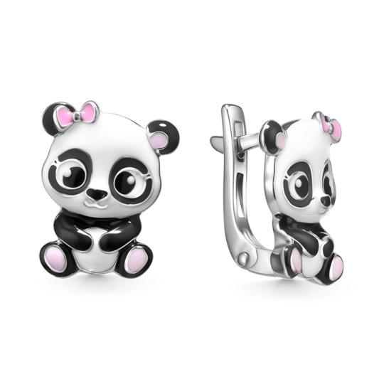 Серьги из серебра с фианитами