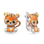 Серьги из серебра с эмалью