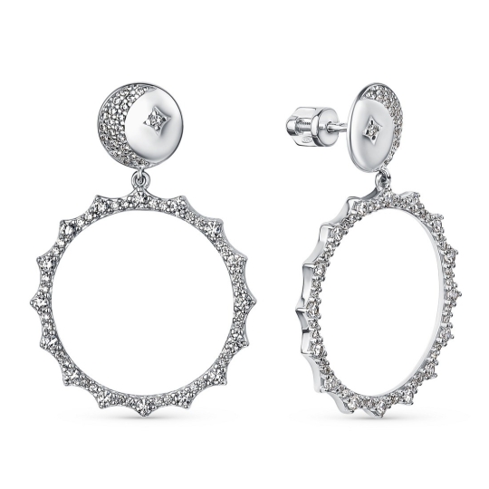 Серьги из серебра с кварцами