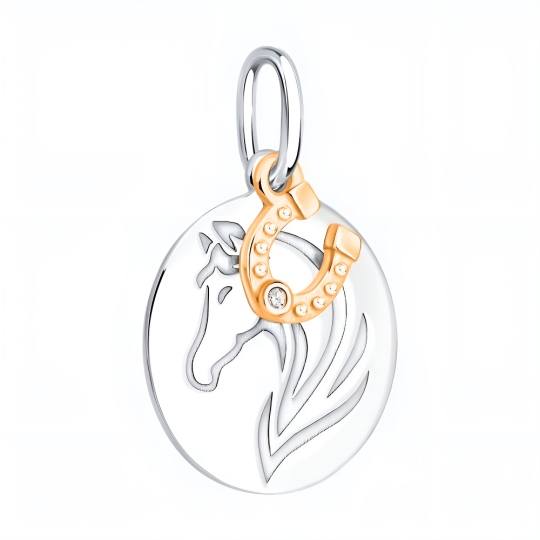 Подвеска из серебра с фианитами