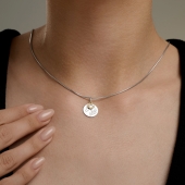 Подвеска из серебра с позолотой и фианитом 