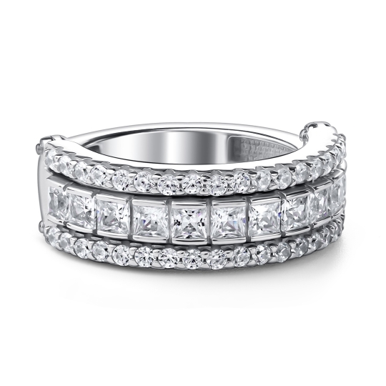 Кольцо из серебра с фианитами