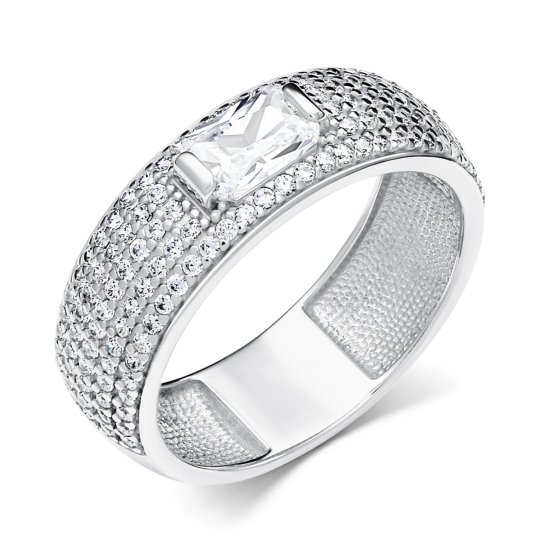 Кольцо из серебра с эмалью и фианитом