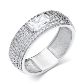 Кольцо из серебра с фианитами