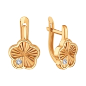 Серьги из золота с фианитами