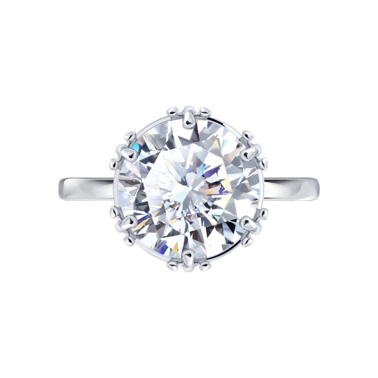 Кольцо из серебра с фианитами