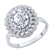 Кольцо из серебра с фианитами