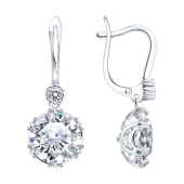 Серьги из серебра с фианитами