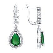 Серьги из серебра с фианитами