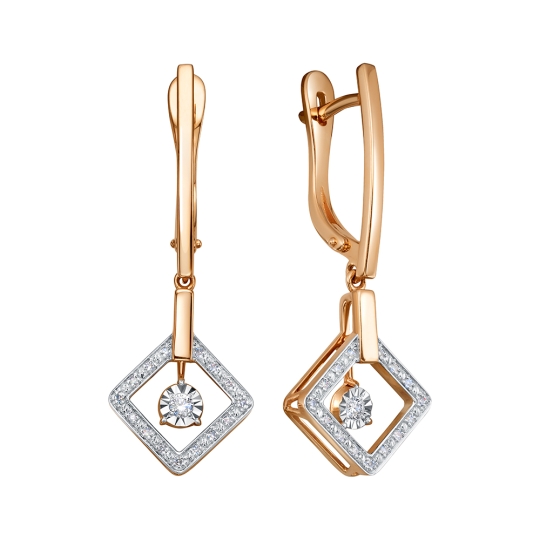 Серьги из золота с фианитами