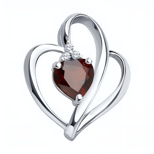 Подвеска из серебра с фианитами