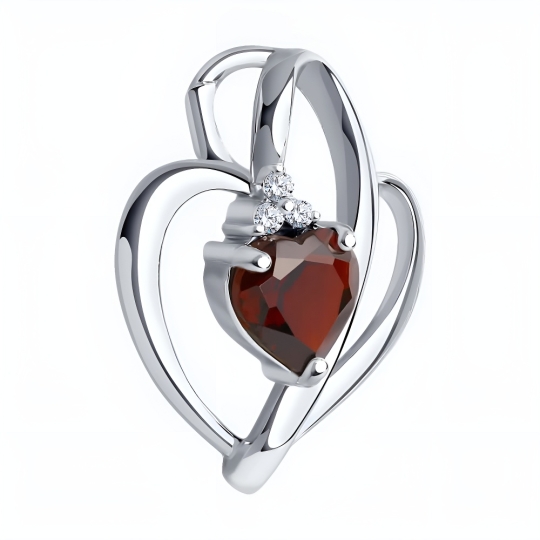 Подвеска из серебра с фианитами