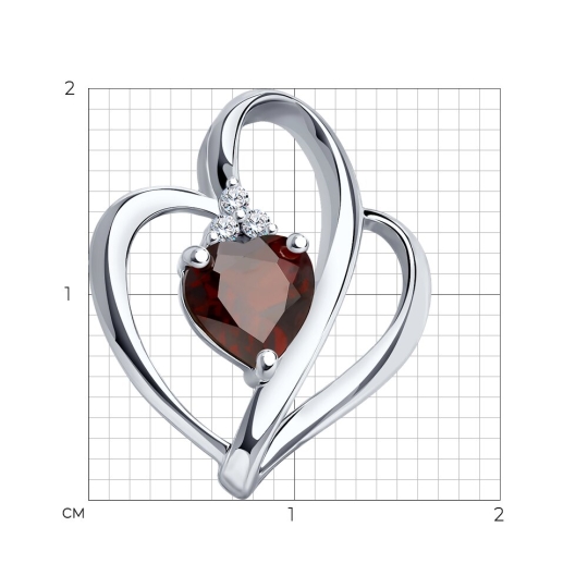 Подвеска из серебра с фианитами