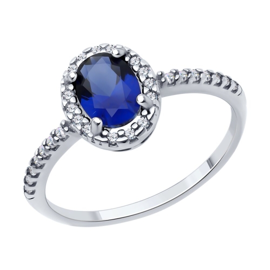 Кольцо из серебра с фианитами