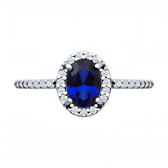 Кольцо из серебра с фианитами