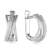 Серьги из серебра с фианитами