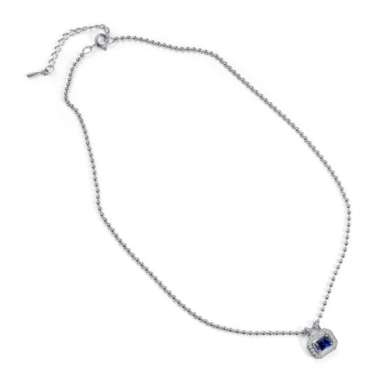 Колье из серебра с бриллиантом и эмалью