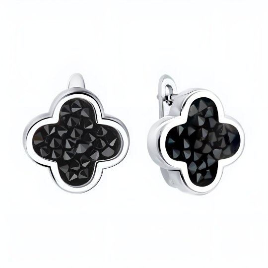 Кольцо из серебра с кристальной тканью