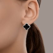 Серьги из серебра с кристальной тканью