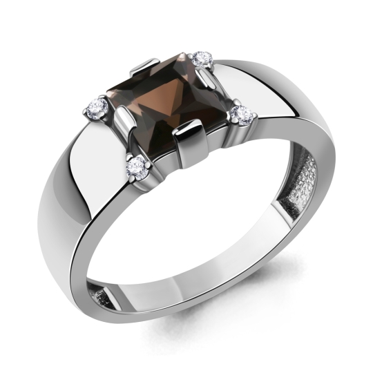 Кольцо из серебра с фианитами