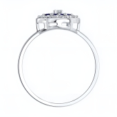 Кольцо из серебра с сапфирами и фианитами