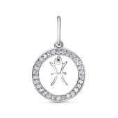 Подвеска из серебра с фианитами 