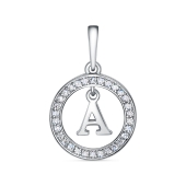 Подвеска из серебра с фианитами 