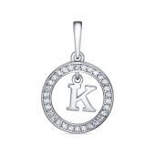 Подвеска из серебра с фианитами 