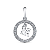 Подвеска из серебра с фианитами 