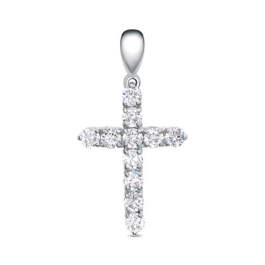 Подвеска-буква из серебра с позолотой и фианитами "Л"