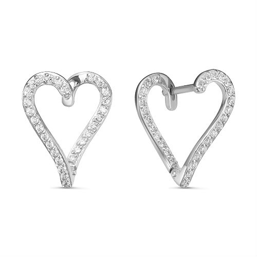 Серьги из серебра с ювелирными кристаллами