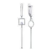 Серьги из серебра с фианитами