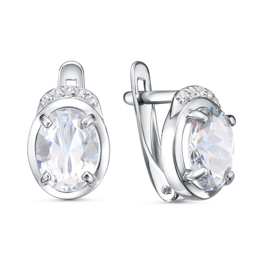 Серьги из серебра с топазами Swiss