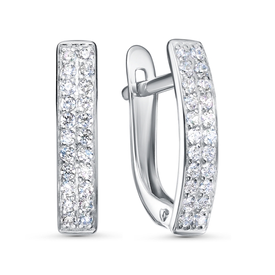 Серьги из серебра с фианитами