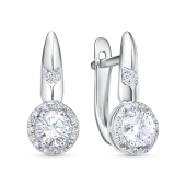 Серьги из серебра с фианитами