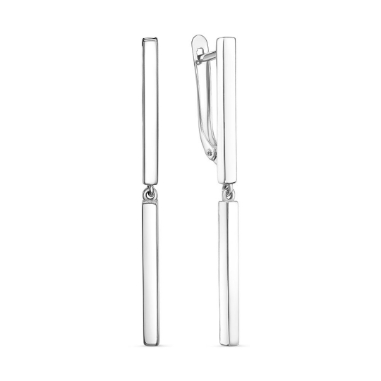 Одиночная серьга из серебра с фианитом