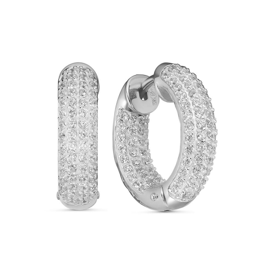 Серьги из серебра с фианитами