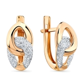 Серьги из золота с фианитами