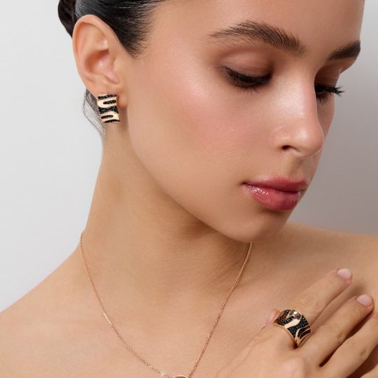 Одиночная серьга из золота с фианитом