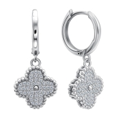 Серьги из серебра с фианитами