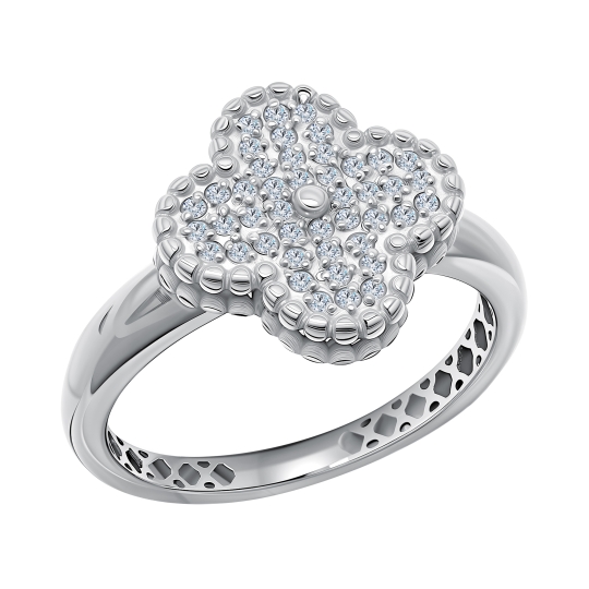 Серьги из серебра с фианитами