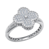 Кольцо из серебра с фианитами