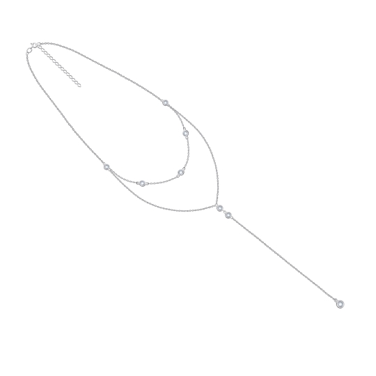 Колье из серебра с жемчугом, эмалью и фианитом