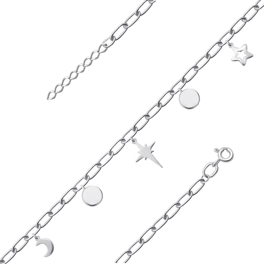 Браслет из серебра с бриллиантом